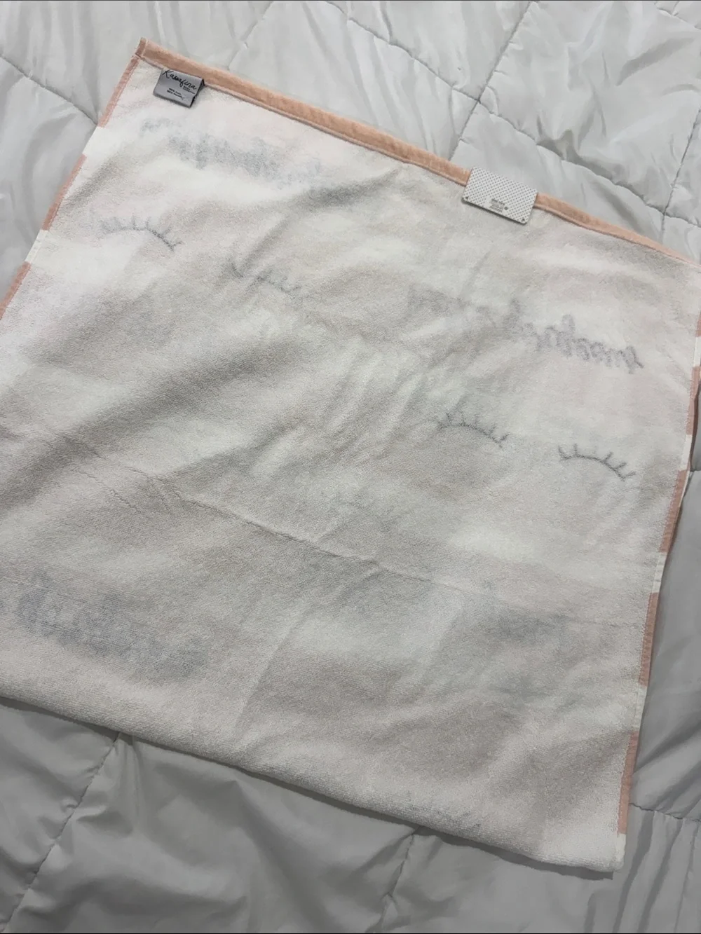 NEW Kassafina “Hello Gorgeous” Pink Stripe Bath Towel